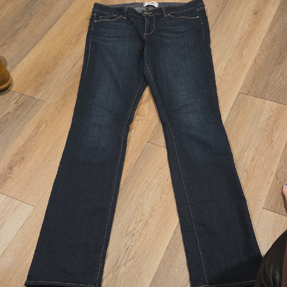 PAIGE Women's Dark Indigo Straight Leg Jeans